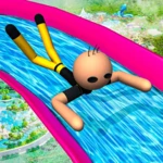 stickman water slide: theme park fun android application logo